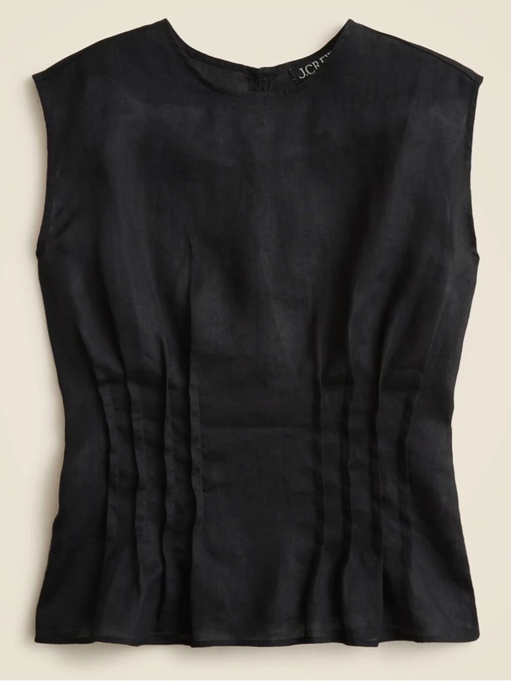 J. Crew Pintuck shell top in ramie Black